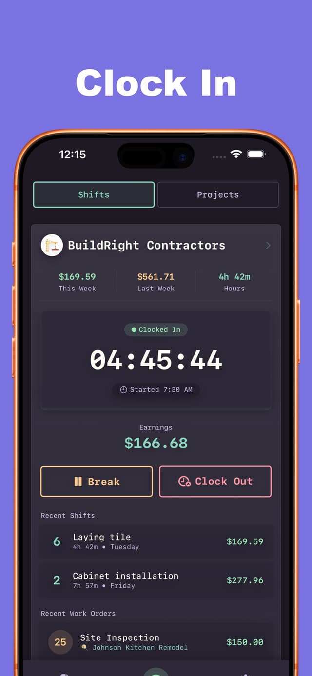 ClockOut — Projects & Time screenshot