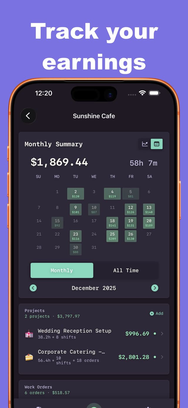 ClockOut — Projects & Time feature